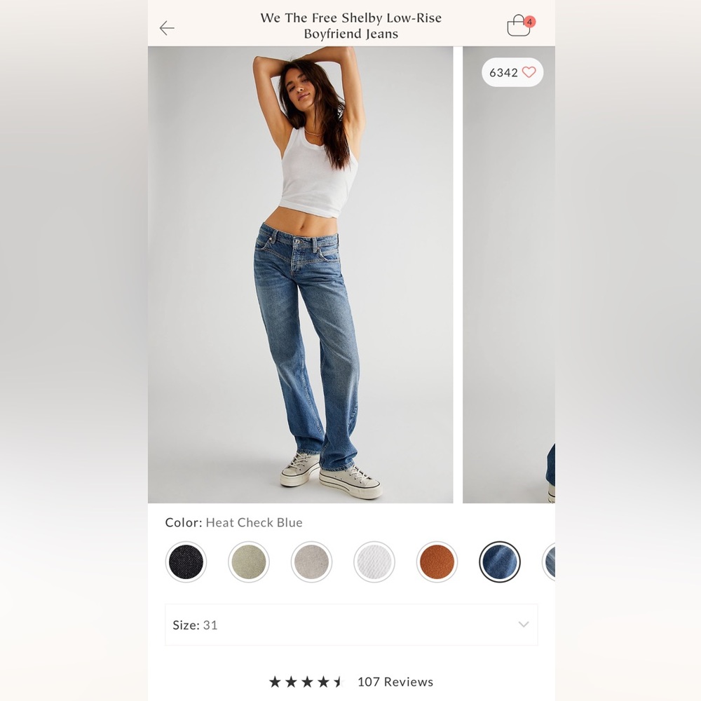 Free People We The Free Shelby Low Rise Blue Boyfriend Jeans